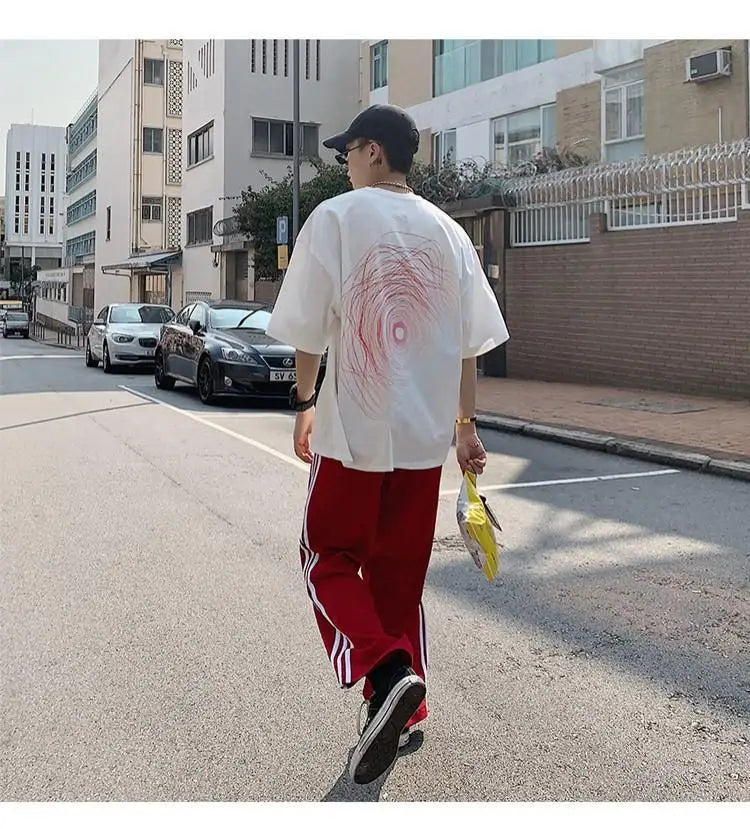 NEXT STREET Oversized Print Tech TEE
