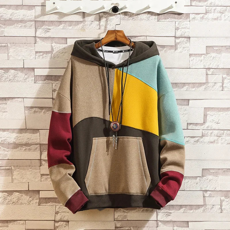 NEXT STREET Patchwork Heavyweight Hoodie