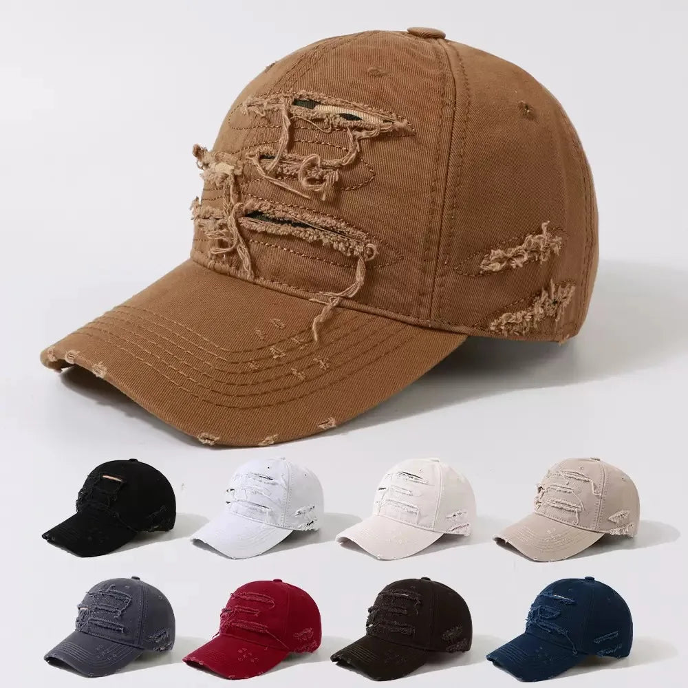 NEXT STREET Ripped Rim Curved-Brim Cap