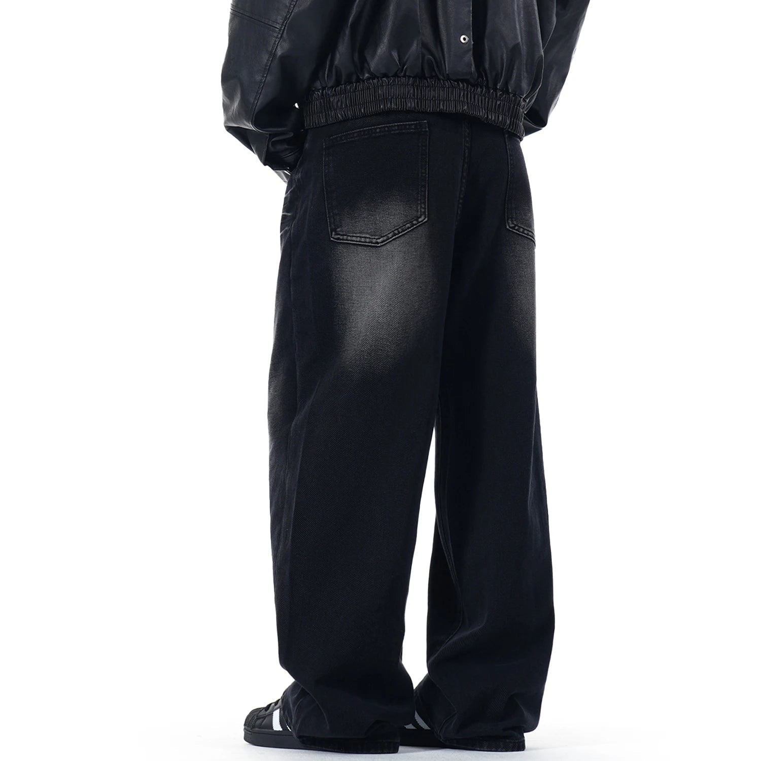 NEXT STREET Enzyme Black Wide-Leg Jeans