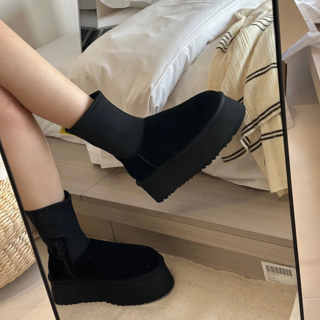 NEXT STREET Velvet Ankle Snow Boots