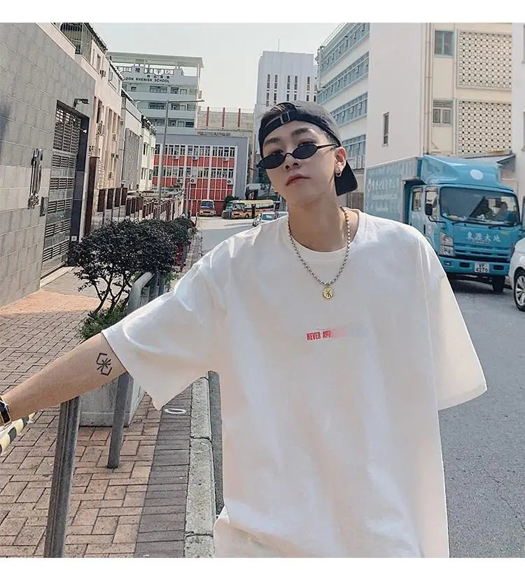 NEXT STREET Oversized Print Tech TEE
