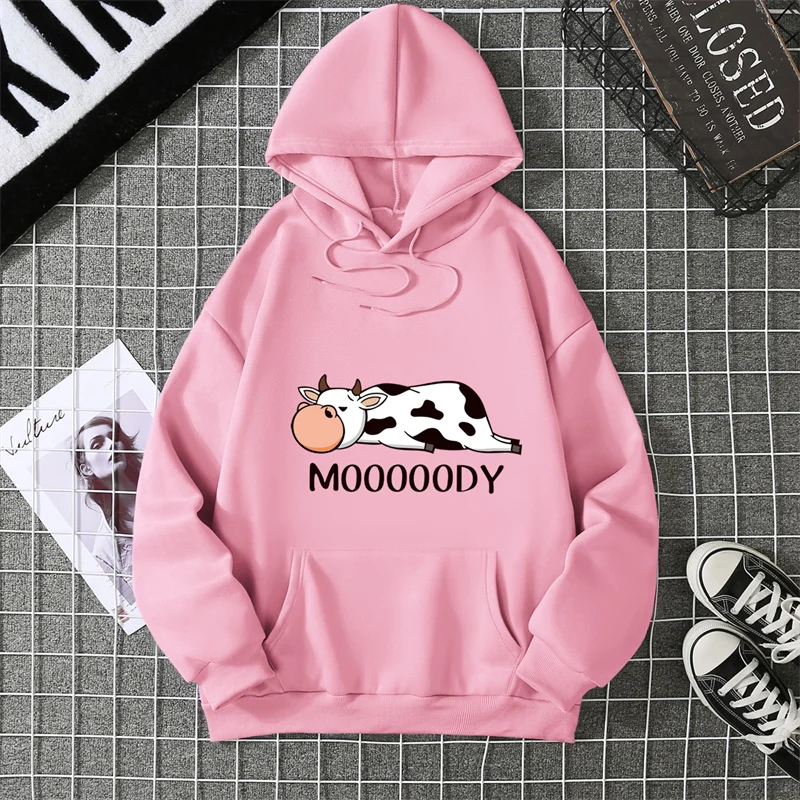 NEXT STREET Kawaii Cow Print Hoodie