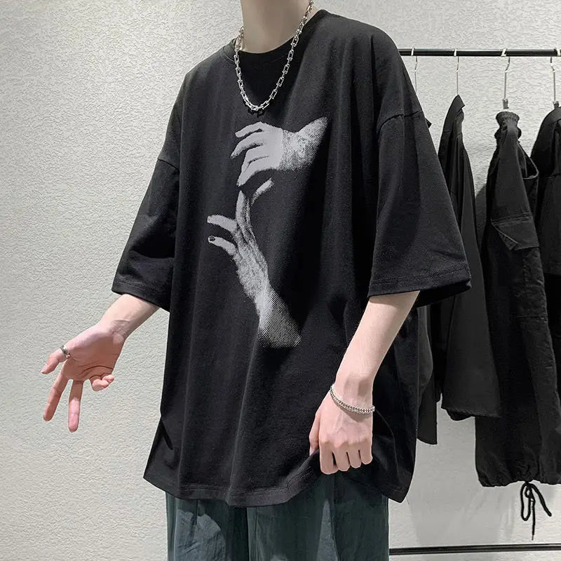 NEXT STREET Oversized Print Tech TEE