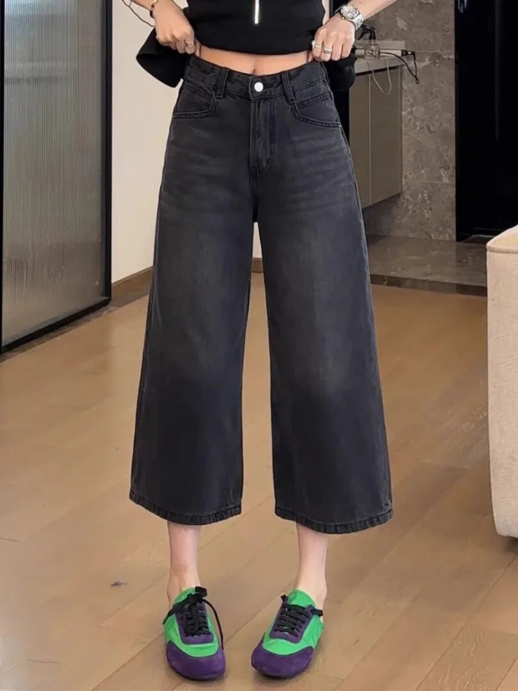 NEXT STREET Retro High-Waist Wide Leg Jeans