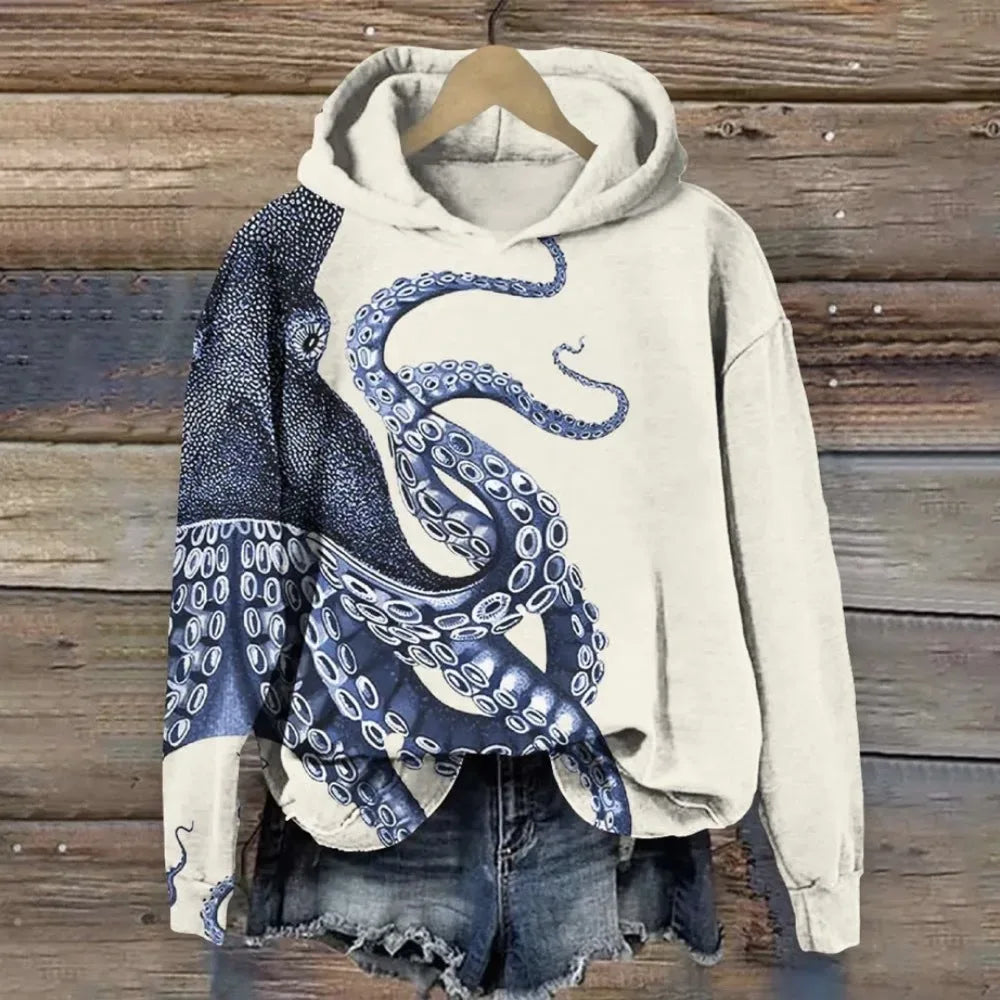 NEXT STREET Blue Ocean Tentacles Hoodie