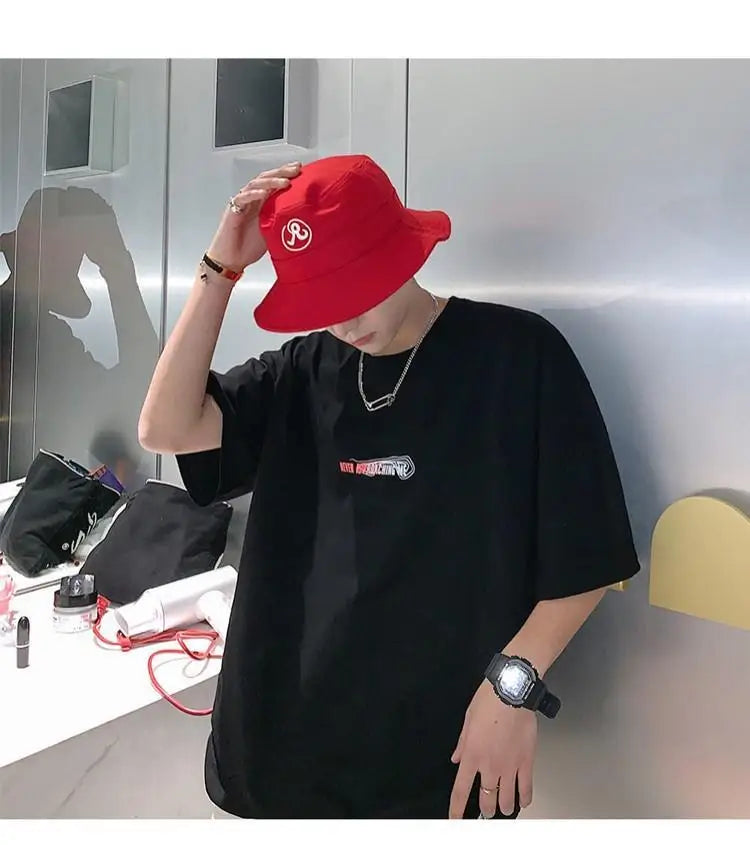 NEXT STREET Oversized Print Tech TEE
