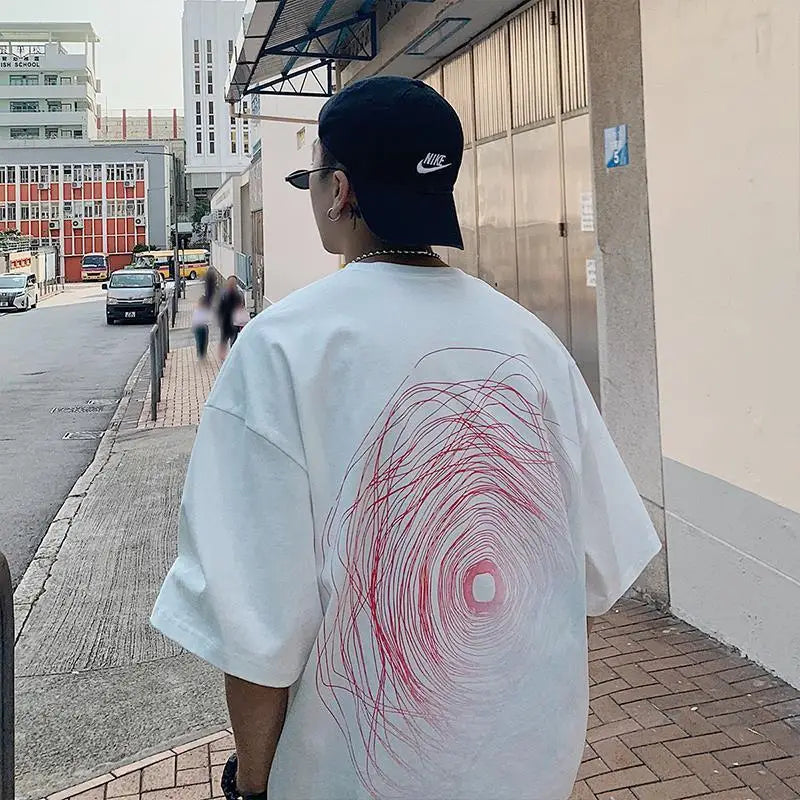 NEXT STREET Oversized Print Tech TEE