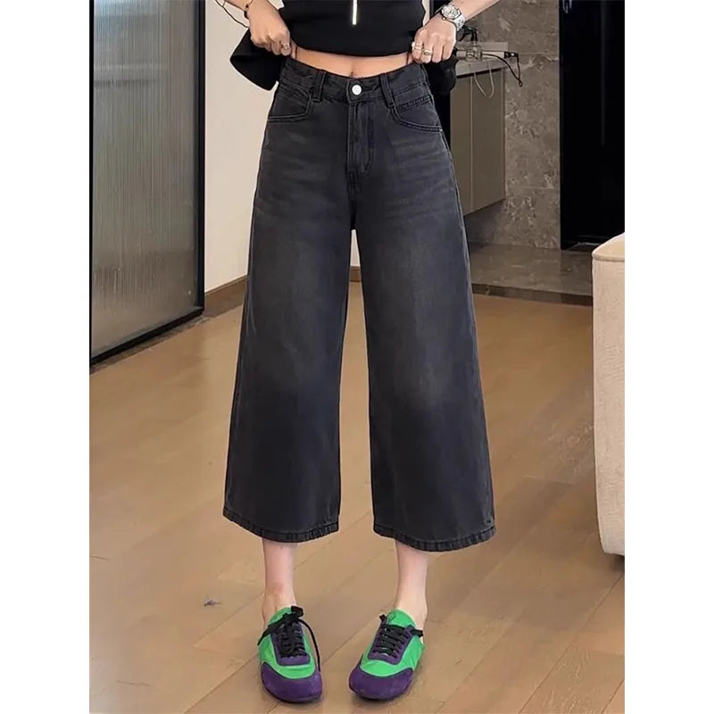 NEXT STREET Retro High-Waist Wide Leg Jeans