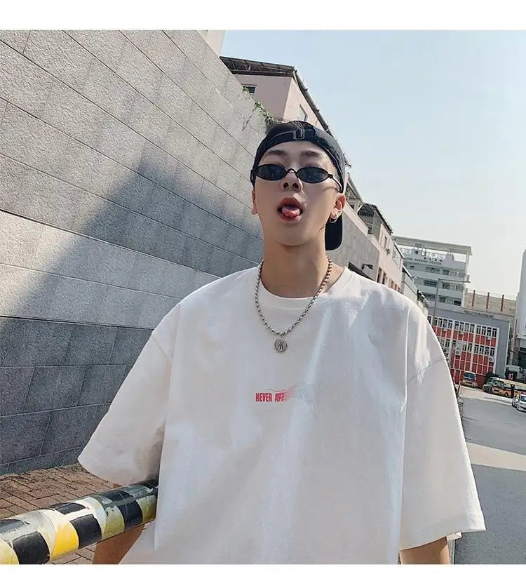 NEXT STREET Oversized Print Tech TEE