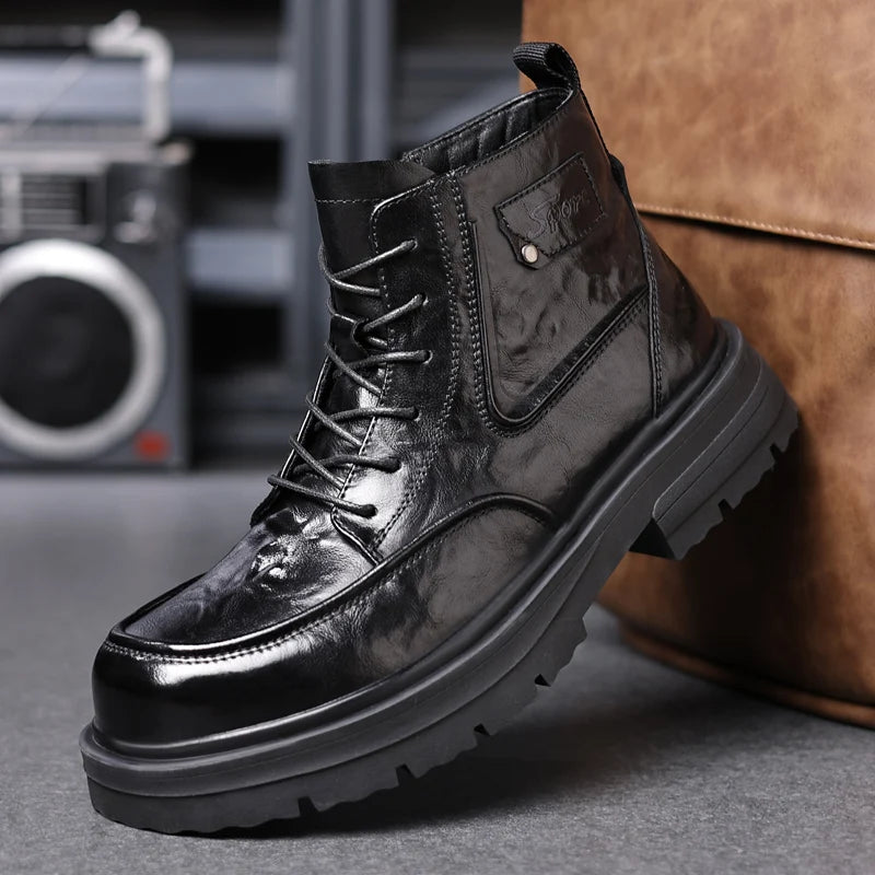 NEXT STREET Autumn Workwear Leather Boots