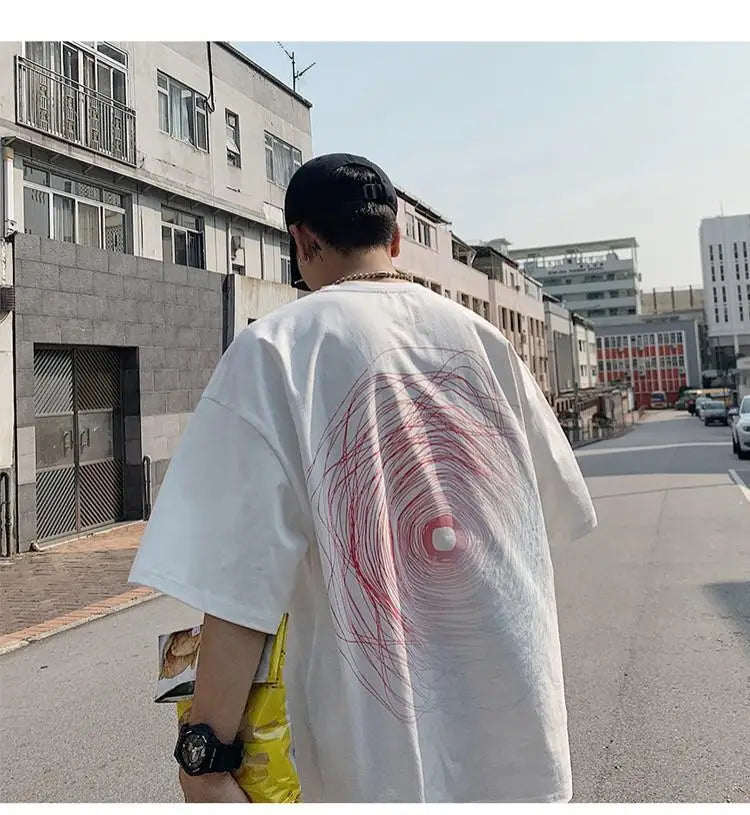 NEXT STREET Oversized Print Tech TEE