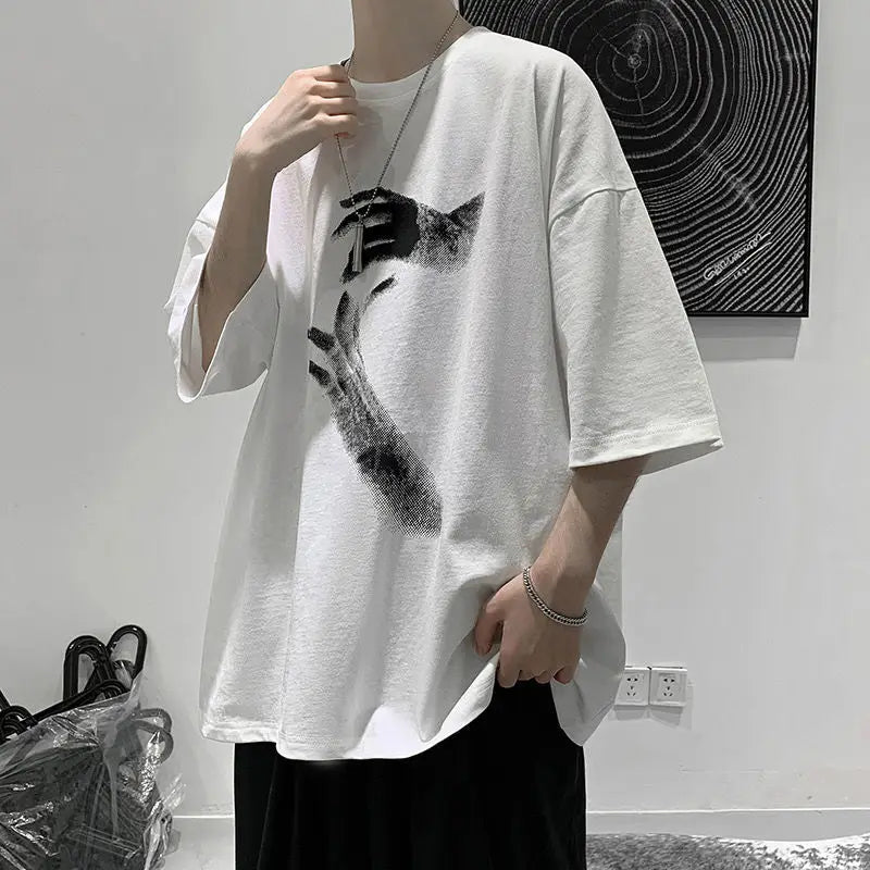 NEXT STREET Oversized Print Tech TEE