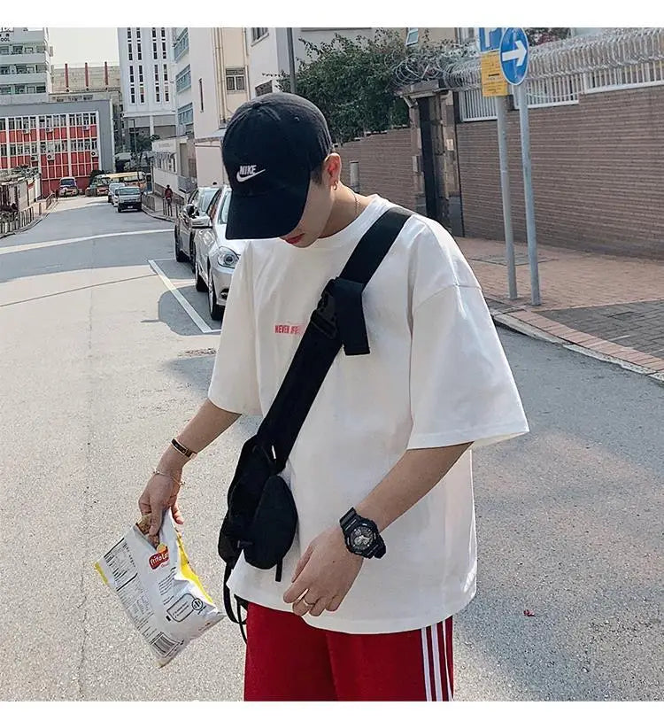 NEXT STREET Oversized Print Tech TEE