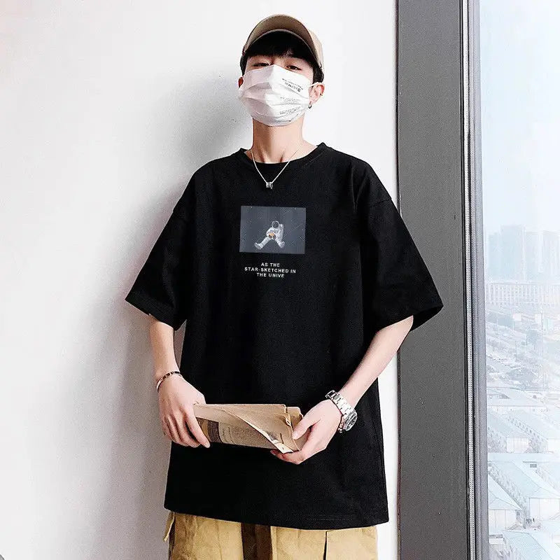 NEXT STREET Oversized Print Tech TEE