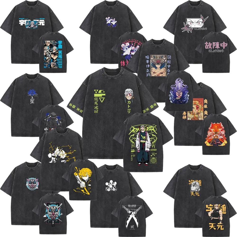 NEXT STREET Washed Demon Slayer TEE