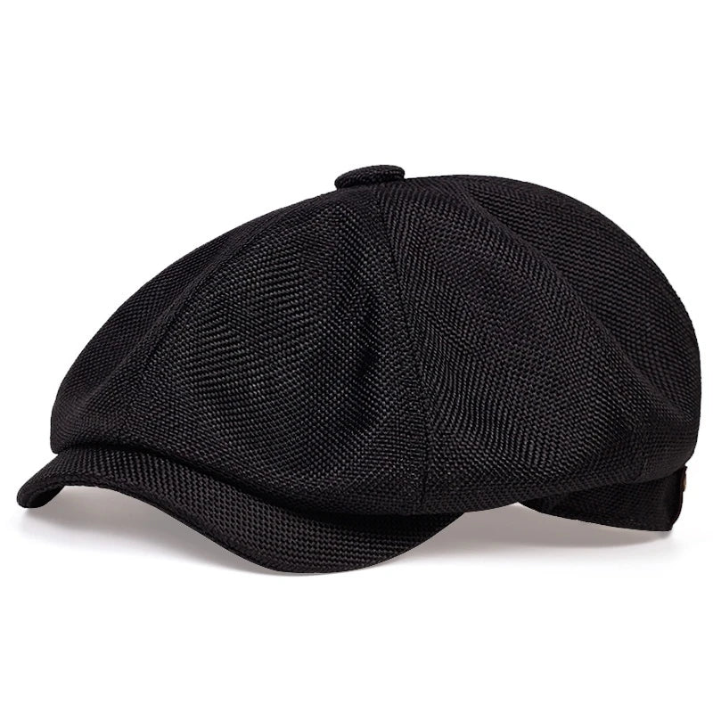 NEXT STREET Herringbone Grid Newsboy Hat