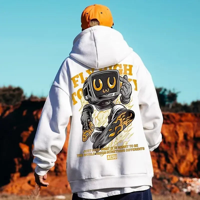 NEXT STREET Vintage Fleece-Lined Hoodie
