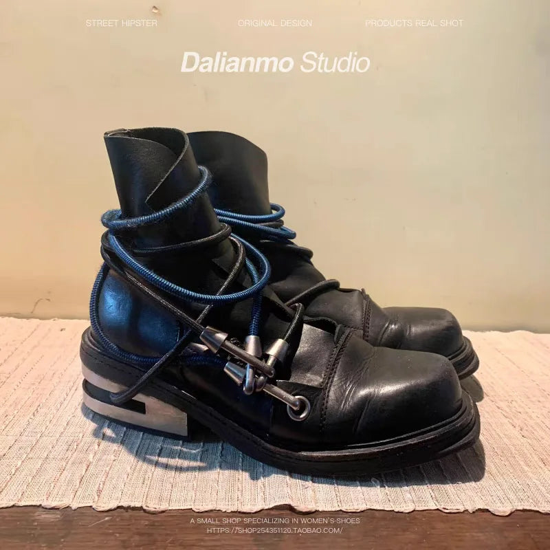 NEXT STREET Strange Metal Leather Boots