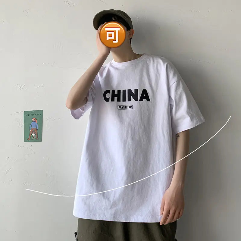NEXT STREET Oversized Print Tech TEE