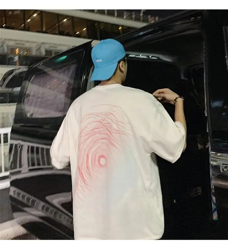 NEXT STREET Oversized Print Tech TEE