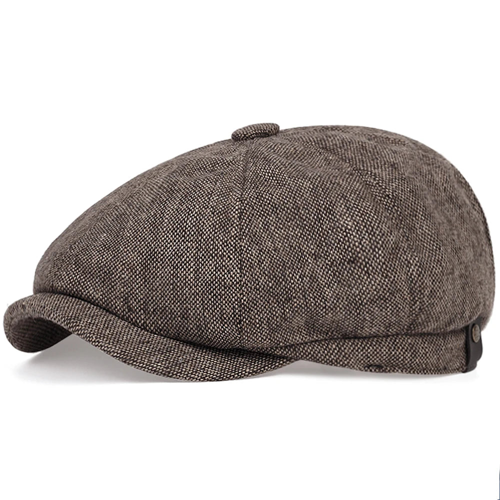 NEXT STREET Herringbone Grid Newsboy Hat