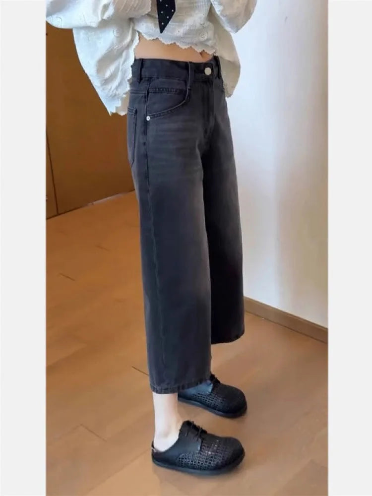 NEXT STREET Retro High-Waist Wide Leg Jeans