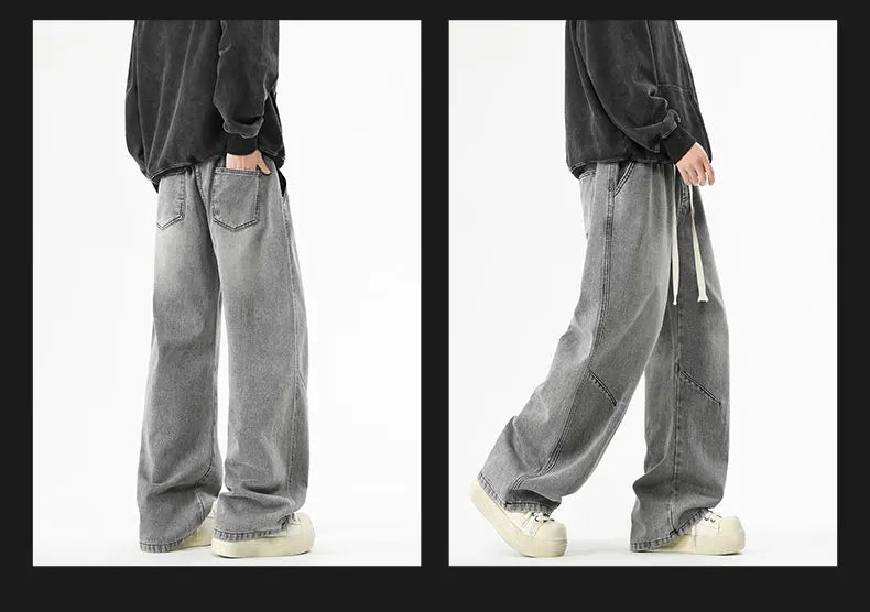 NEXT STREET Wide Leg Distressed Jeans