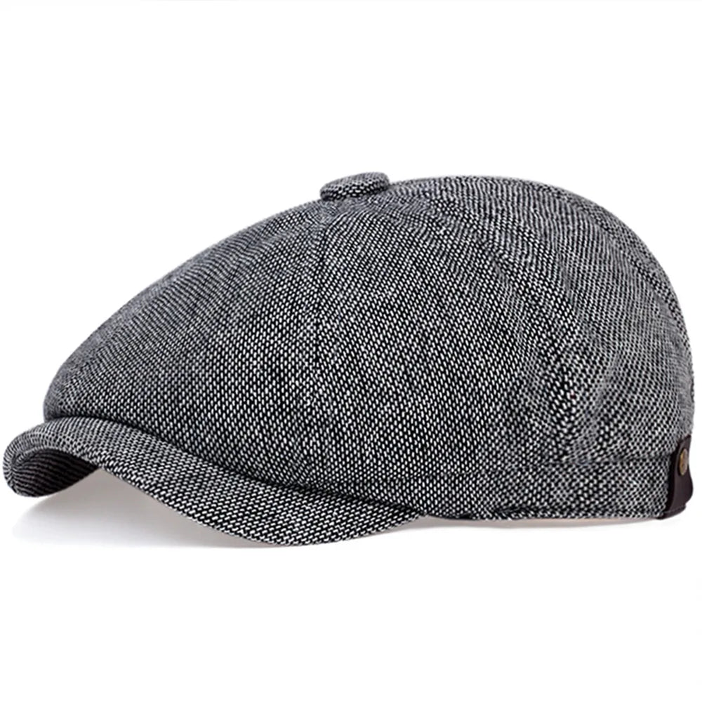 NEXT STREET Herringbone Grid Newsboy Hat