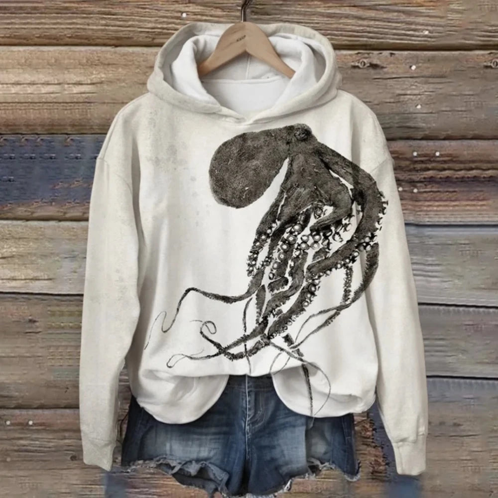 NEXT STREET Blue Ocean Tentacles Hoodie