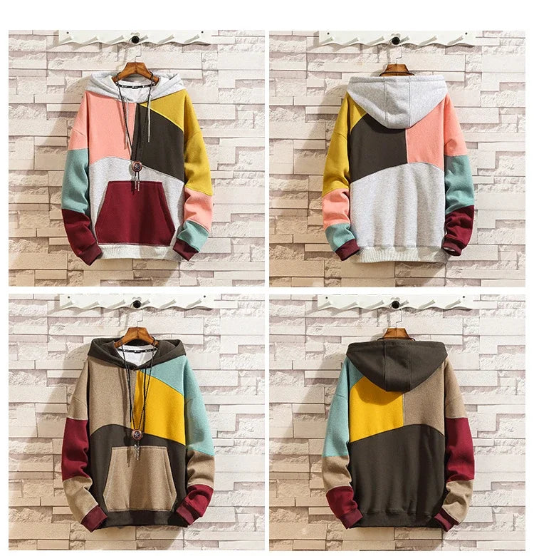 NEXT STREET Patchwork Heavyweight Hoodie