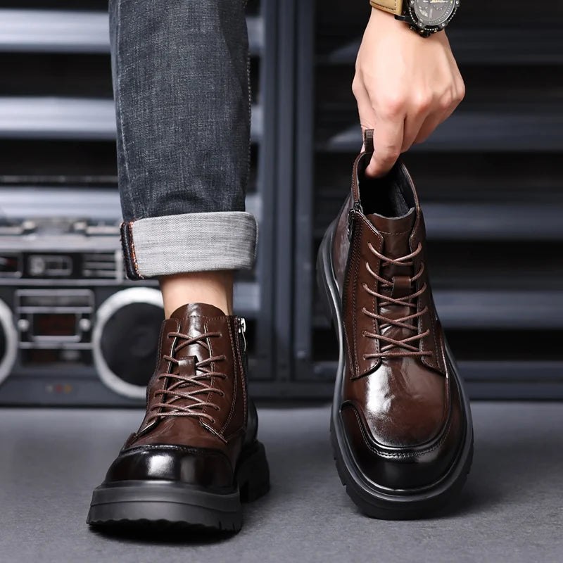 NEXT STREET Autumn Workwear Leather Boots