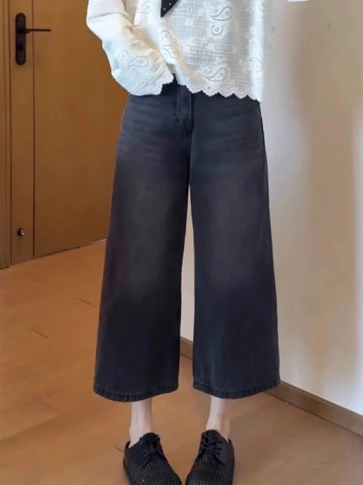 NEXT STREET Retro High-Waist Wide Leg Jeans