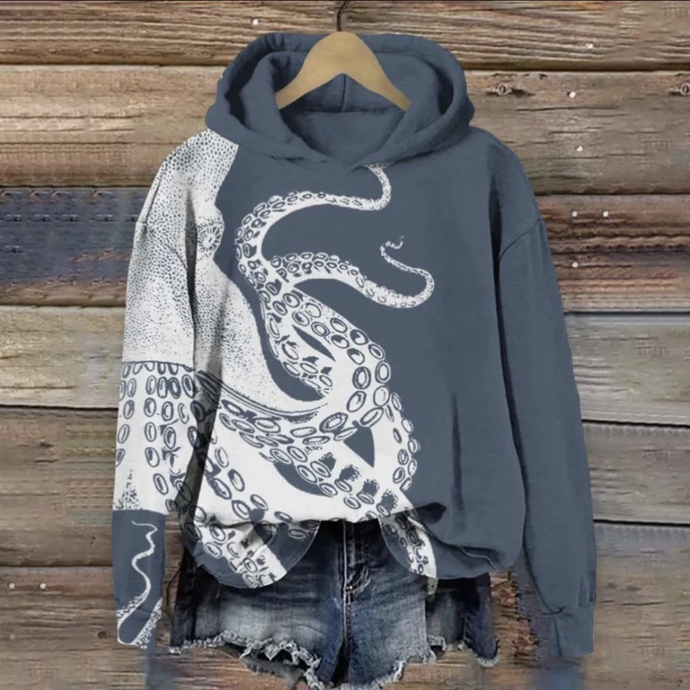 NEXT STREET Blue Ocean Tentacles Hoodie