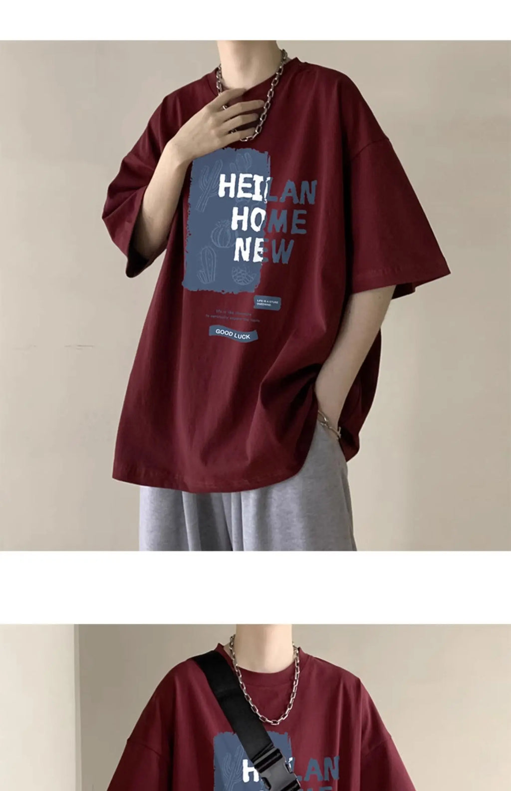 NEXT STREET Loose Tech-Print TEE