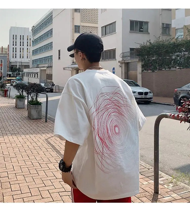 NEXT STREET Oversized Print Tech TEE