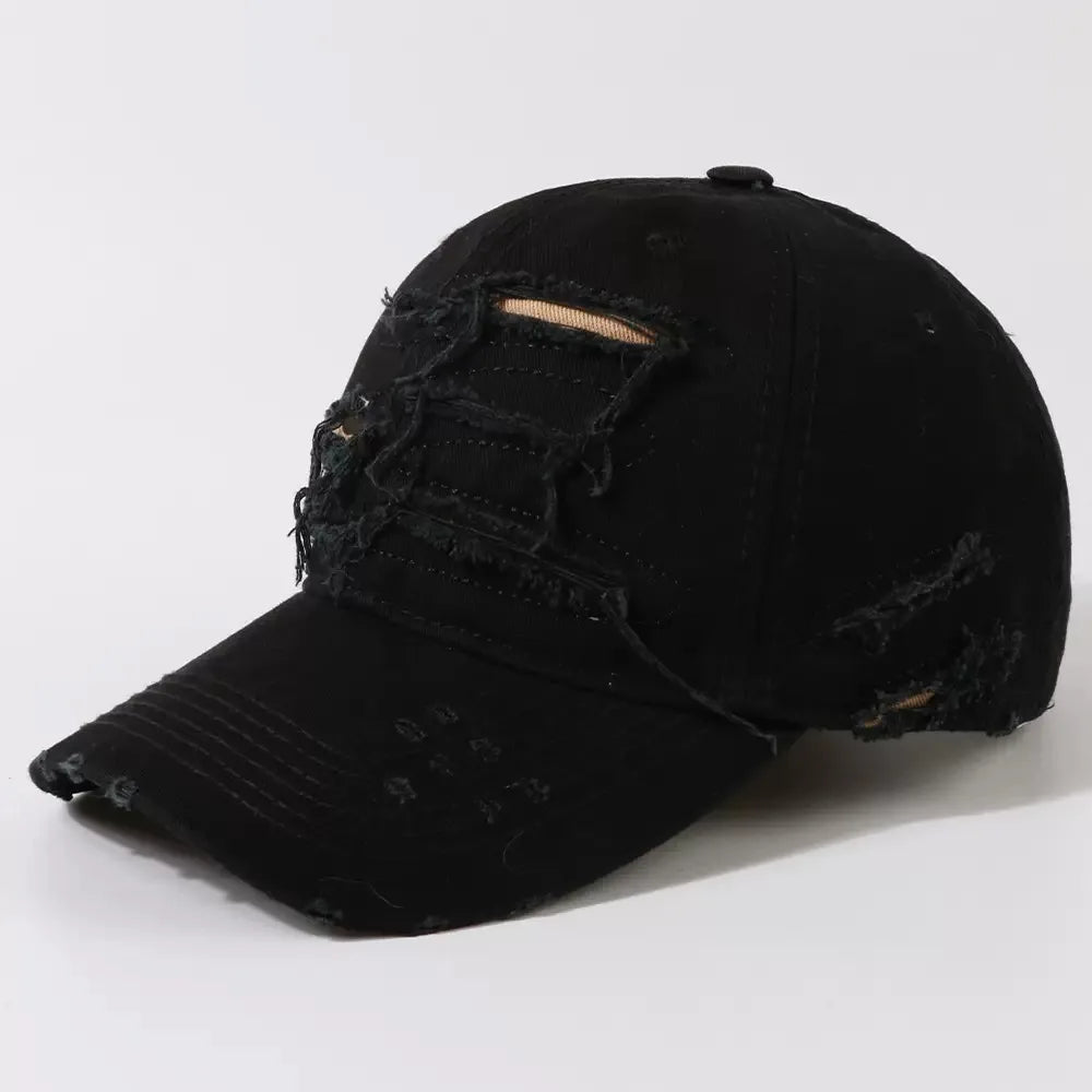 NEXT STREET Ripped Rim Curved-Brim Cap
