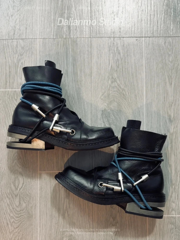 NEXT STREET Strange Metal Leather Boots