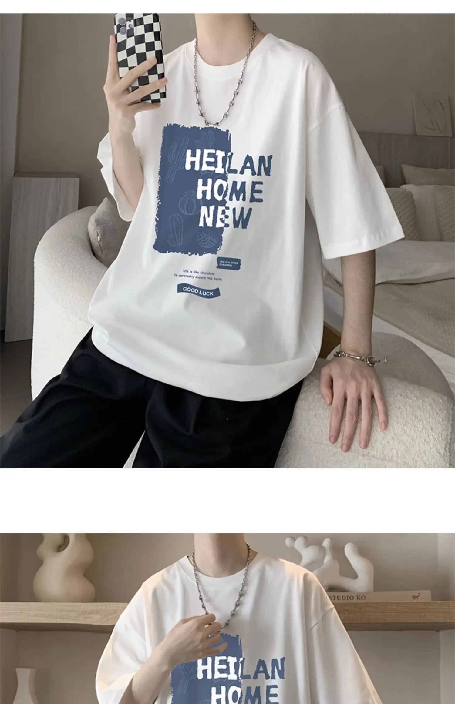NEXT STREET Loose Tech-Print TEE