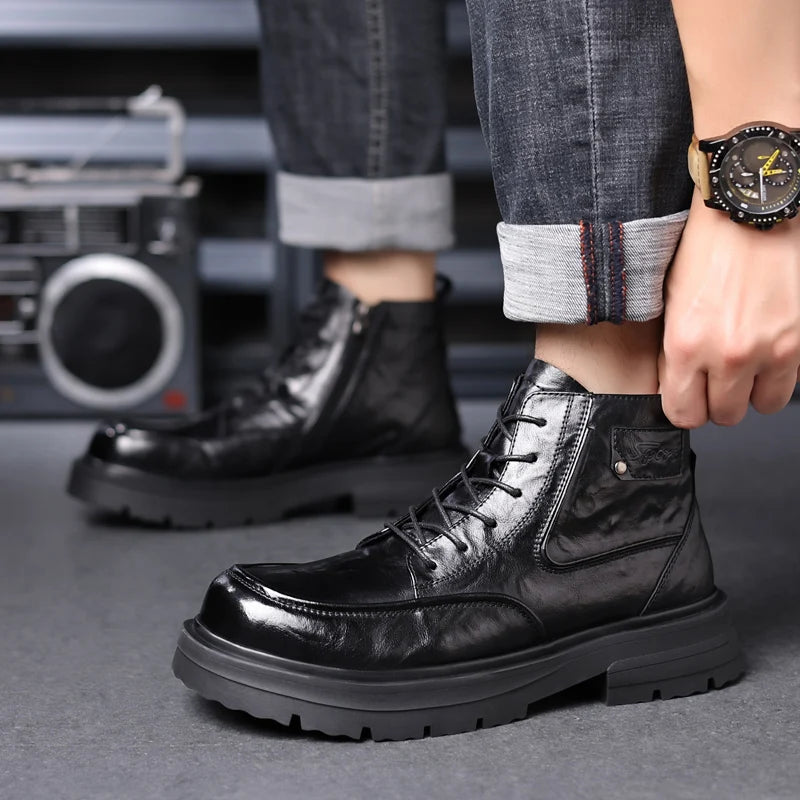 NEXT STREET Autumn Workwear Leather Boots