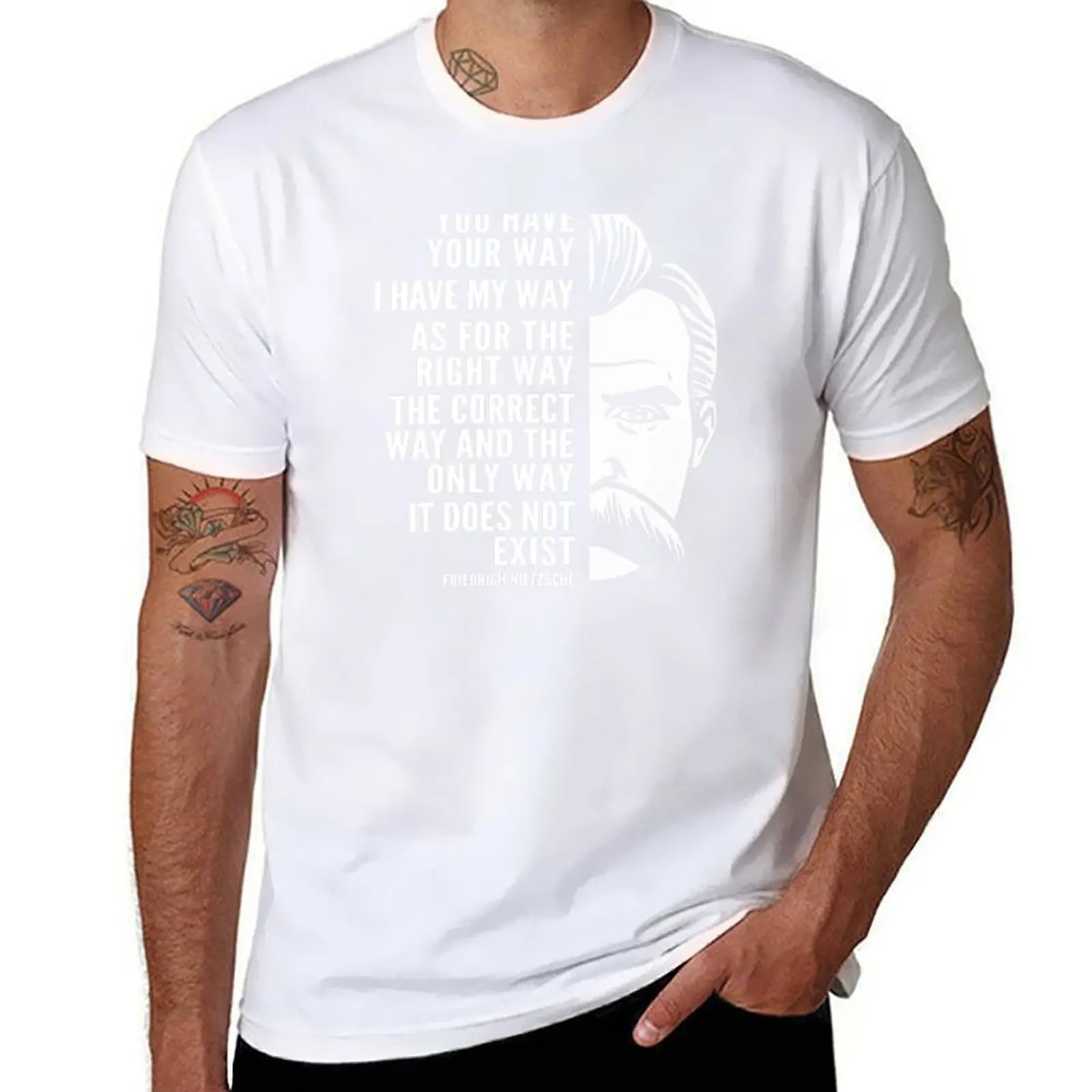 NEXT STREET Nietzsche Quote Tech TEE