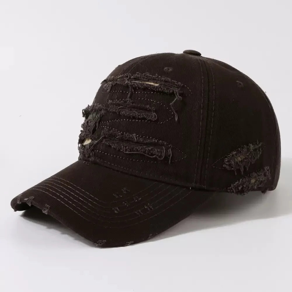 NEXT STREET Ripped Rim Curved-Brim Cap