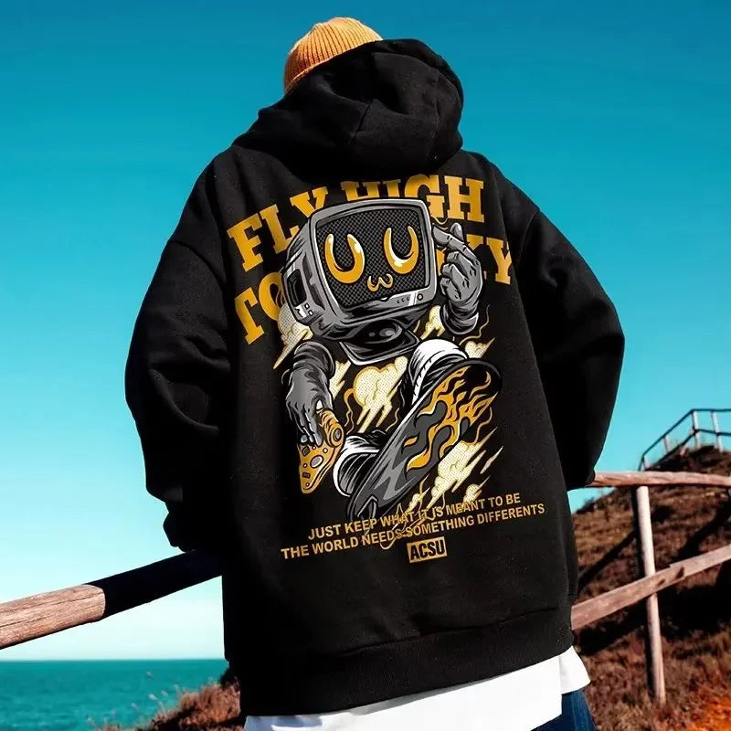 NEXT STREET Vintage Fleece-Lined Hoodie