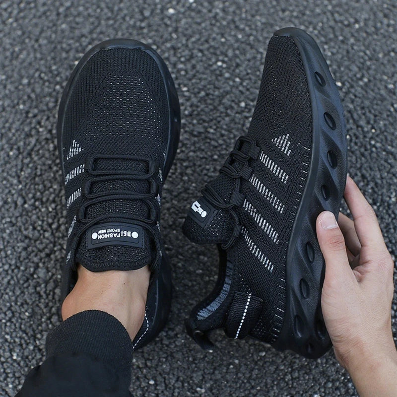 NEXT STREET Hollow-Core Knit Running Sneakers