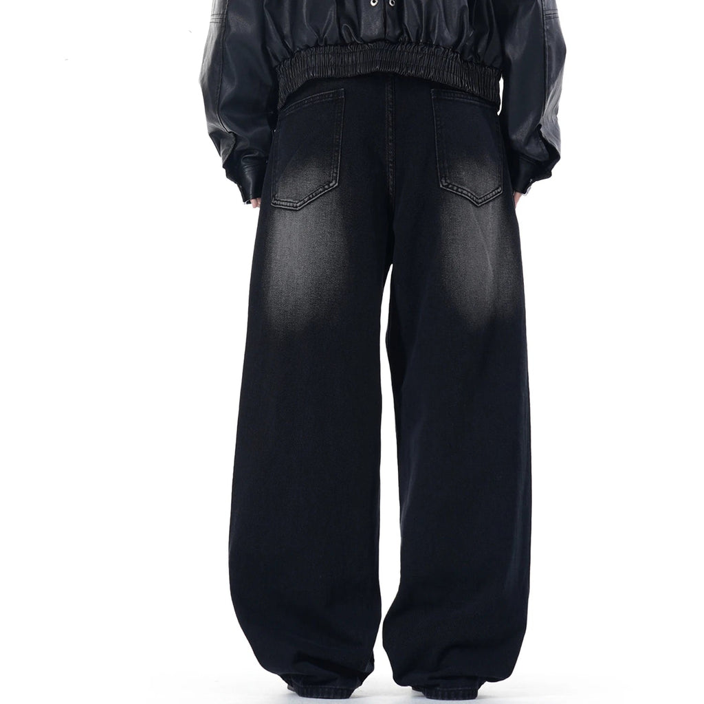 NEXT STREET Enzyme Black Wide-Leg Jeans