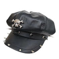 NEXT STREET Riveted Skull Leather Hat