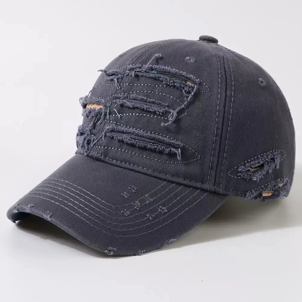NEXT STREET Ripped Rim Curved-Brim Cap