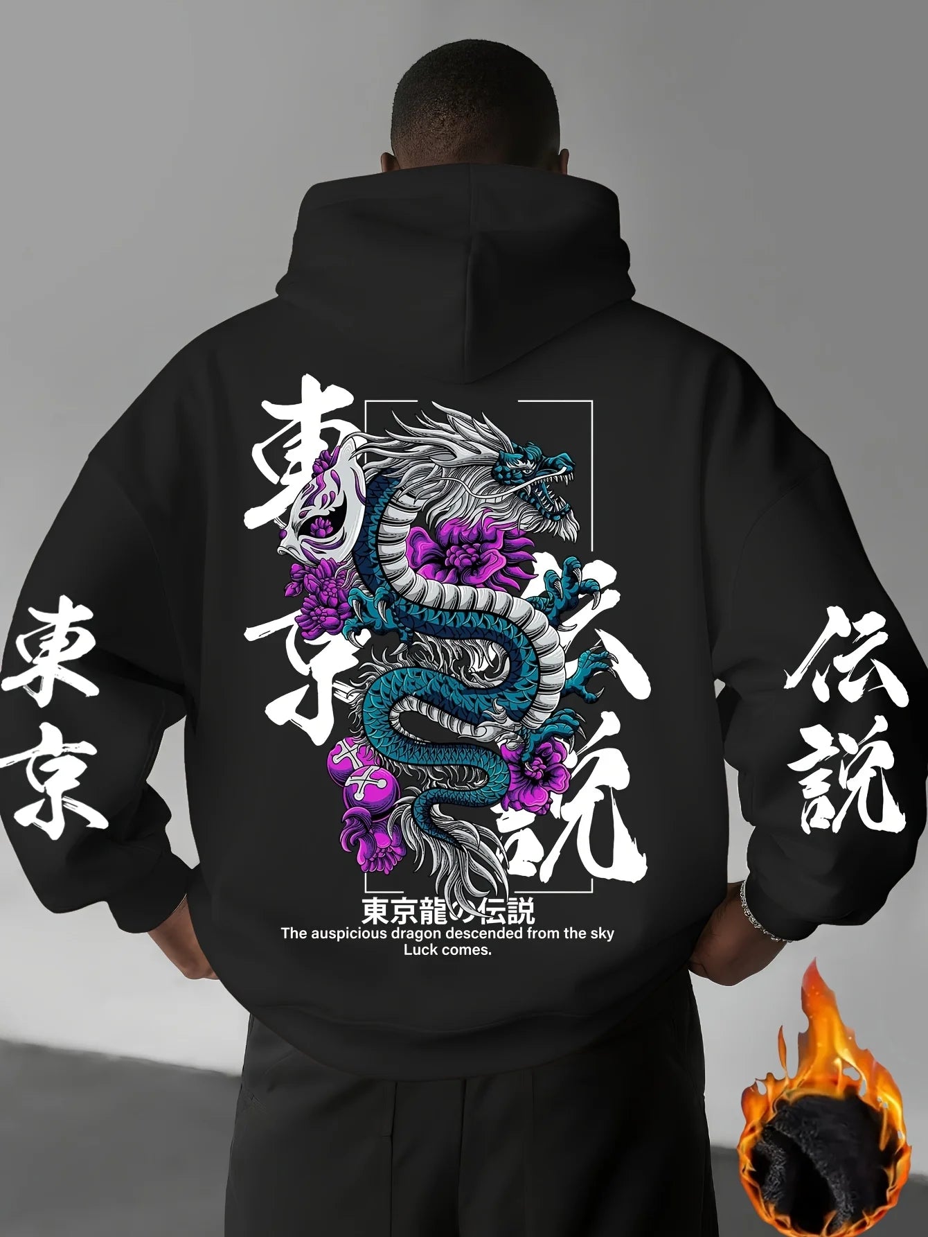 NEXT STREET Neon Dragon Hoodie