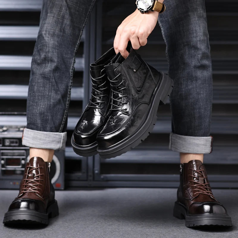 NEXT STREET Autumn Workwear Leather Boots