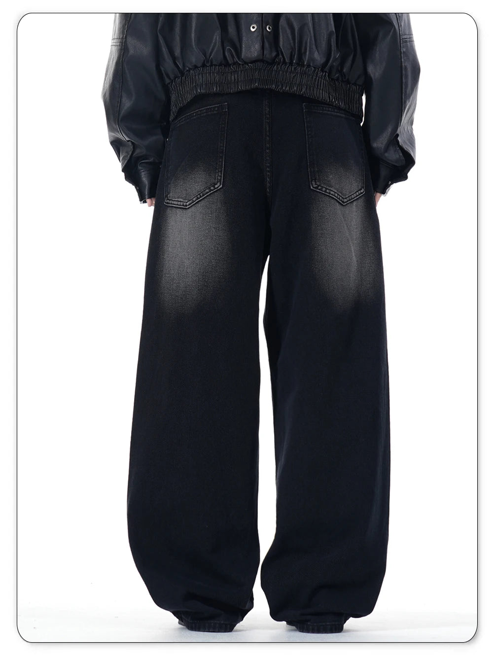 NEXT STREET Enzyme Black Wide-Leg Jeans